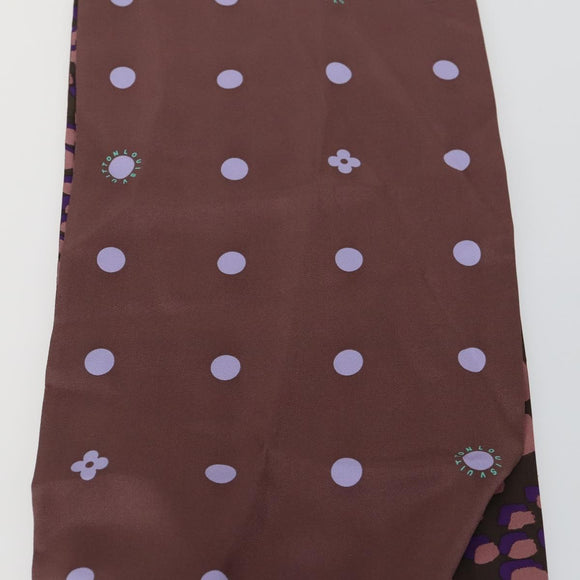 LOUIS VUITTON Schal mit Leopardenmuster Seide Lila LV Auth ka2317V