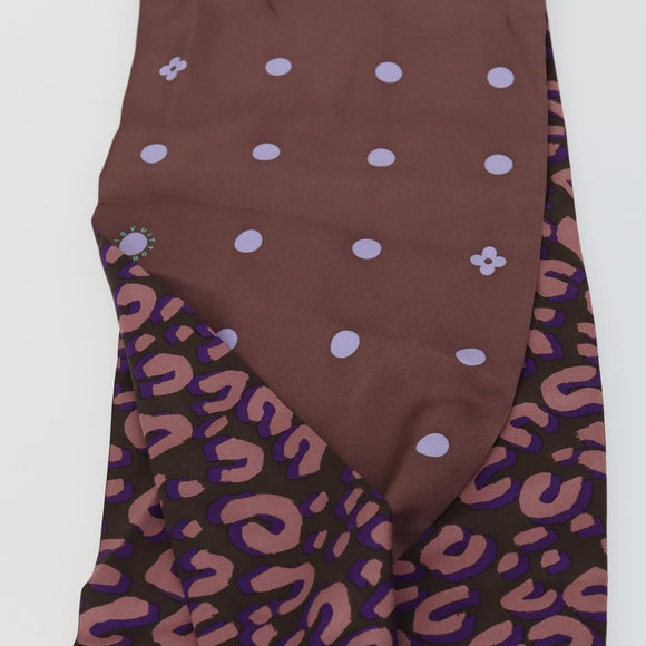 LOUIS VUITTON Schal mit Leopardenmuster Seide Lila LV Auth ka2317V