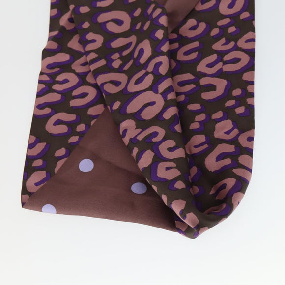 LOUIS VUITTON Schal mit Leopardenmuster Seide Lila LV Auth ka2317V