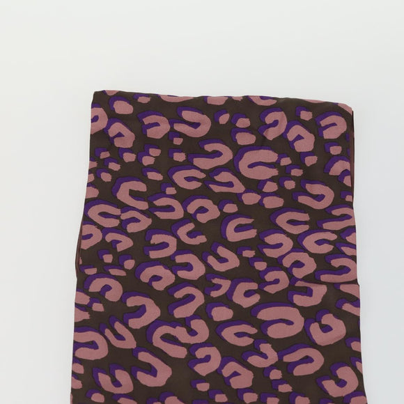 LOUIS VUITTON Schal mit Leopardenmuster Seide Lila LV Auth ka2317V