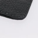 FENDI Coin Purse Leather Gray Silver Auth ka2318V-14
