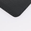 FENDI Coin Purse Leather Gray Silver Auth ka2318V-15