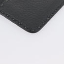 FENDI Coin Purse Leather Gray Silver Auth ka2318V-16