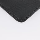 FENDI Coin Purse Leather Gray Silver Auth ka2318V-17