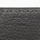 FENDI Coin Purse Leather Gray Silver Auth ka2318V-18