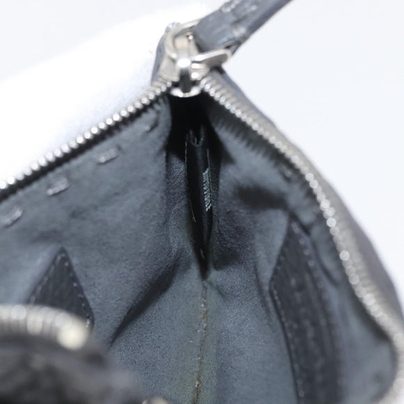 FENDI Coin Purse Leather Gray Silver Auth ka2318V