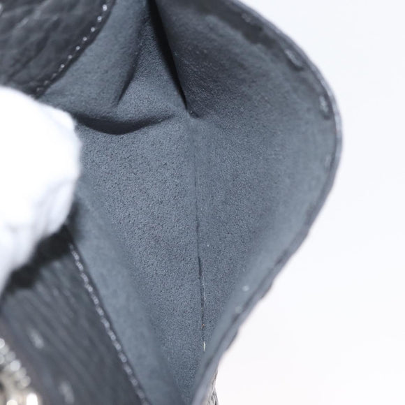 FENDI Coin Purse Leather Gray Silver Auth ka2318V