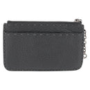 FENDI Coin Purse Leather Gray Silver Auth ka2318V-2