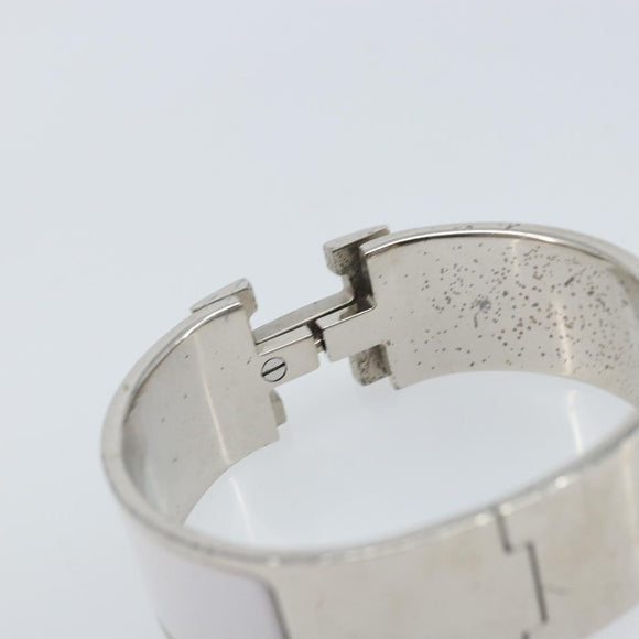 HERMES Bangle Click Crack Bracelet metal White Auth ka2319M