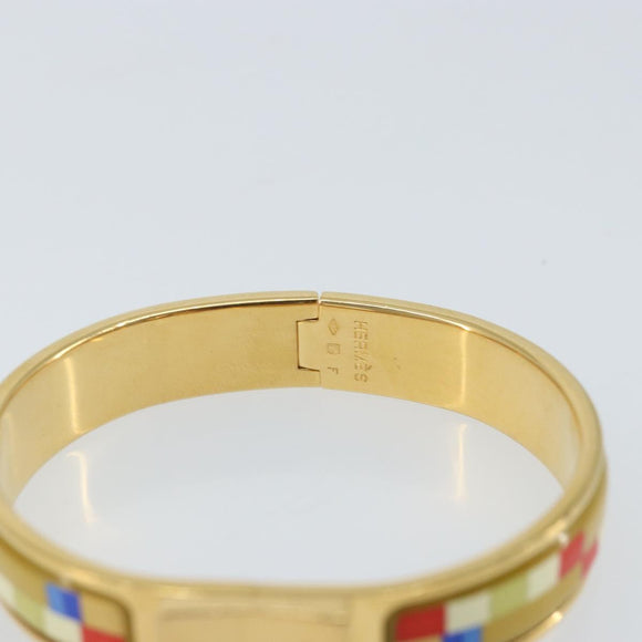 HERMES Bangle Click Crack Bracelet metal Multicolor Auth ka2320M