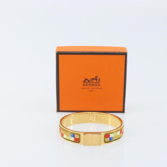 HERMES Bangle Click Crack Bracelet metal Multicolor Auth ka2320M