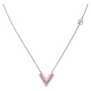 LOUIS VUITTON Essential V Necklace metal Pink M63182 LV Auth ka2321M-1