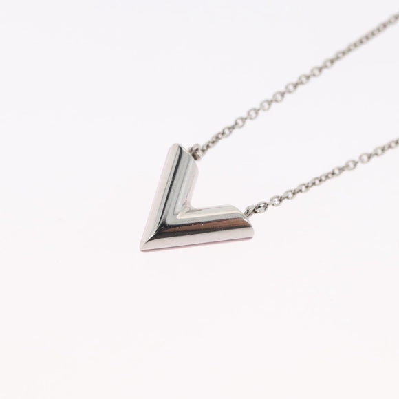 LOUIS VUITTON Essential V Necklace metal Pink M63182 LV Auth ka2321M