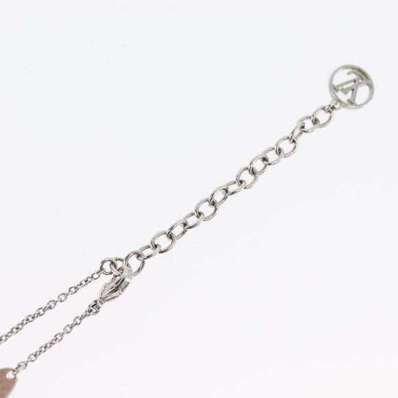 LOUIS VUITTON Essential V Necklace metal Pink M63182 LV Auth ka2321M