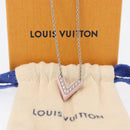 LOUIS VUITTON Essential V Necklace metal Pink M63182 LV Auth ka2321M-12