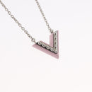 LOUIS VUITTON Essential V Necklace metal Pink M63182 LV Auth ka2321M-3
