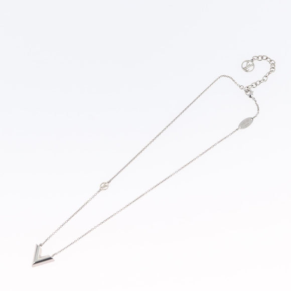 LOUIS VUITTON Essential V Necklace metal Pink M63182 LV Auth ka2321M