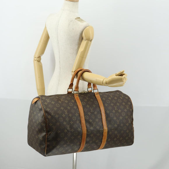 LOUIS VUITTON Monogram Keepall 55 Boston Bag M41424 LV Auth ka2325