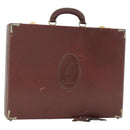 CARTIER Trunk Must Line Trunk Leather Bordeaux Gold Auth ka2326-1