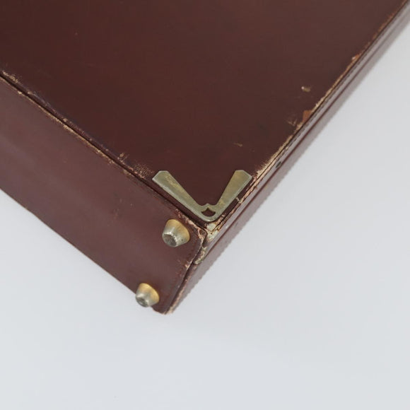 CARTIER Trunk Must Line Trunk Leather Bordeaux Gold Auth ka2326