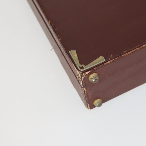 CARTIER Trunk Must Line Trunk Leather Bordeaux Gold Auth ka2326