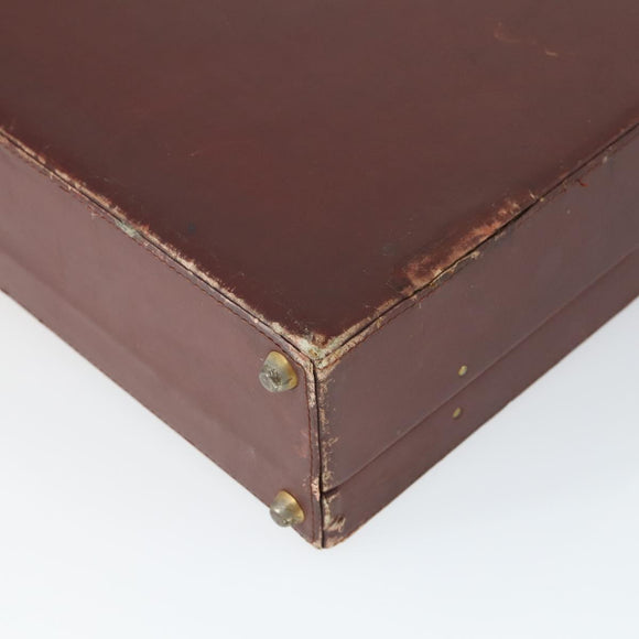 CARTIER Trunk Must Line Trunk Leather Bordeaux Gold Auth ka2326