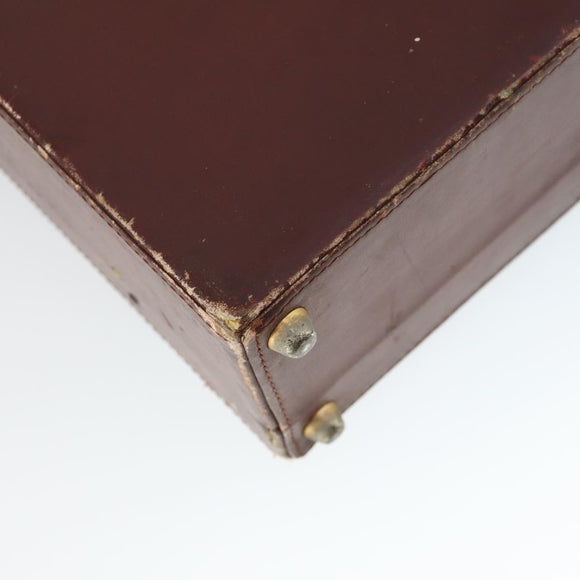 CARTIER Trunk Must Line Trunk Leather Bordeaux Gold Auth ka2326