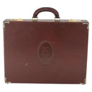 CARTIER Trunk Must Line Trunk Leather Bordeaux Gold Auth ka2326-2