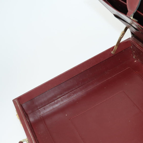 CARTIER Trunk Must Line Trunk Leather Bordeaux Gold Auth ka2326