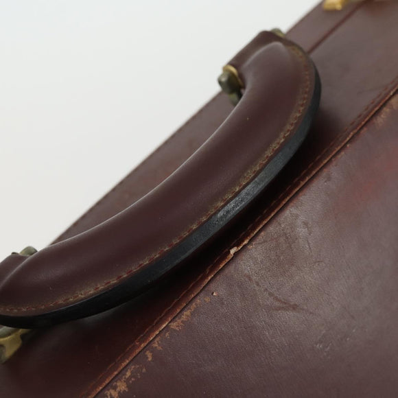 CARTIER Trunk Must Line Trunk Leather Bordeaux Gold Auth ka2326