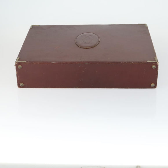 CARTIER Trunk Must Line Trunk Leather Bordeaux Gold Auth ka2326