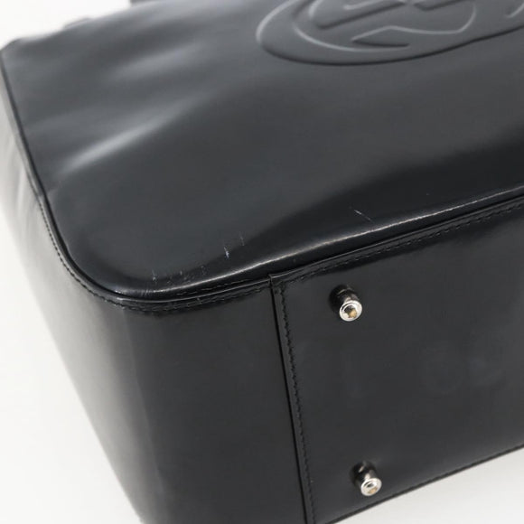 GUCCI Hand Bag Patent leather Black Silver 000 1013 0504 Auth ka2334