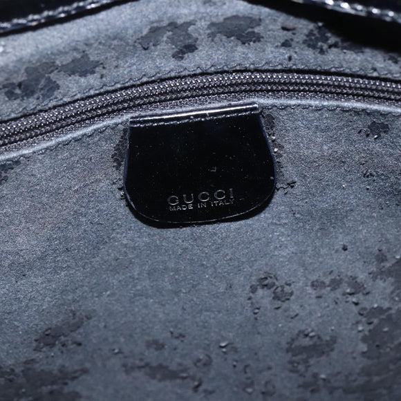 GUCCI Hand Bag Patent leather Black Silver 000 1013 0504 Auth ka2334