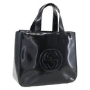 GUCCI Hand Bag Patent leather Black Silver 000 1013 0504 Auth ka2334-1