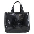 GUCCI Hand Bag Patent leather Black Silver 000 1013 0504 Auth ka2334-13