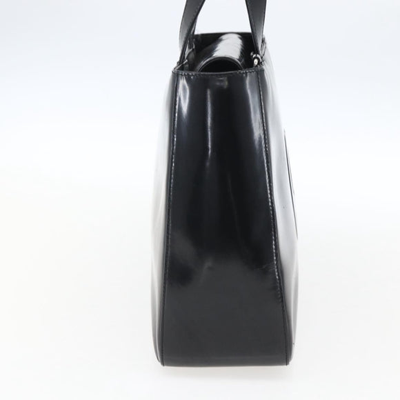 GUCCI Hand Bag Patent leather Black Silver 000 1013 0504 Auth ka2334