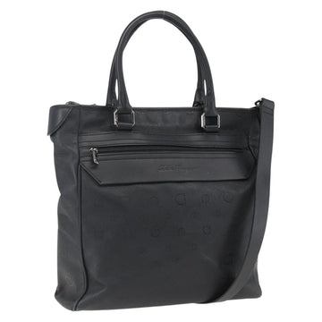 Salvatore Ferragamo Gancini Tote Bag Leather 2way Black Auth ka2346