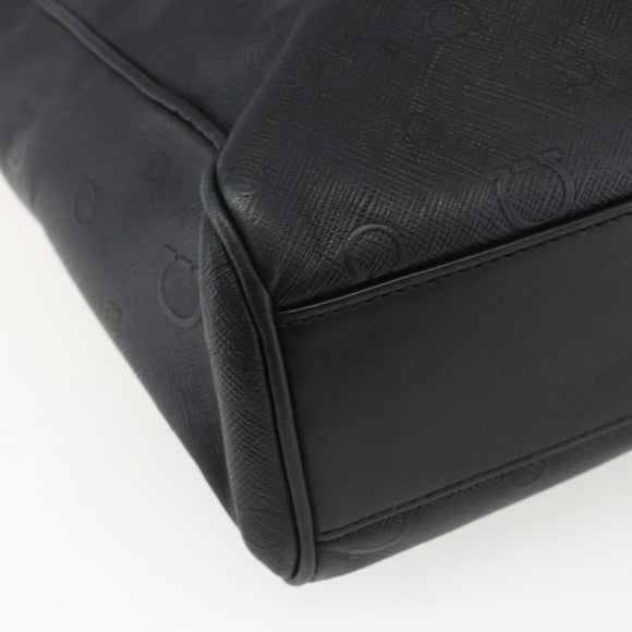 Salvatore Ferragamo Gancini Tote Bag Leather 2way Black Auth ka2346