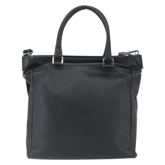 Salvatore Ferragamo Gancini Tote Bag Leather 2way Black Auth ka2346