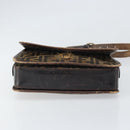 FENDI Zucca Canvas Schoudertas Zwart Bruin Auth ka2348-5