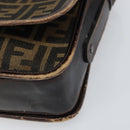 FENDI Zucca Canvas Schoudertas Zwart Bruin Auth ka2348-14
