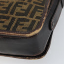 FENDI Zucca Canvas Schoudertas Zwart Bruin Auth ka2348-16