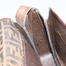 FENDI Zucca Canvas Schoudertas Zwart Bruin Auth ka2348-21
