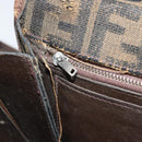FENDI Zucca Canvas Schoudertas Zwart Bruin Auth ka2348-23