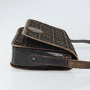 FENDI Zucca Canvas Schoudertas Zwart Bruin Auth ka2348-3