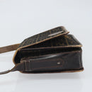 FENDI Zucca Canvas Schoudertas Zwart Bruin Auth ka2348-4