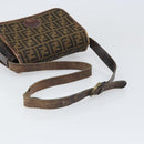 FENDI Zucca Canvas Schoudertas Zwart Bruin Auth ka2348-7