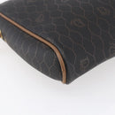 Christian Dior Honeycomb Canvas Shoulder Bag PVC Black Gold Auth ka235-11