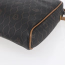Christian Dior Honeycomb Canvas Shoulder Bag PVC Black Gold Auth ka235-12
