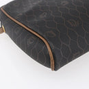 Christian Dior Honeycomb Canvas Shoulder Bag PVC Black Gold Auth ka235-13